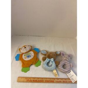 Infant toys crib mate wild and free & Bunny rattles lot